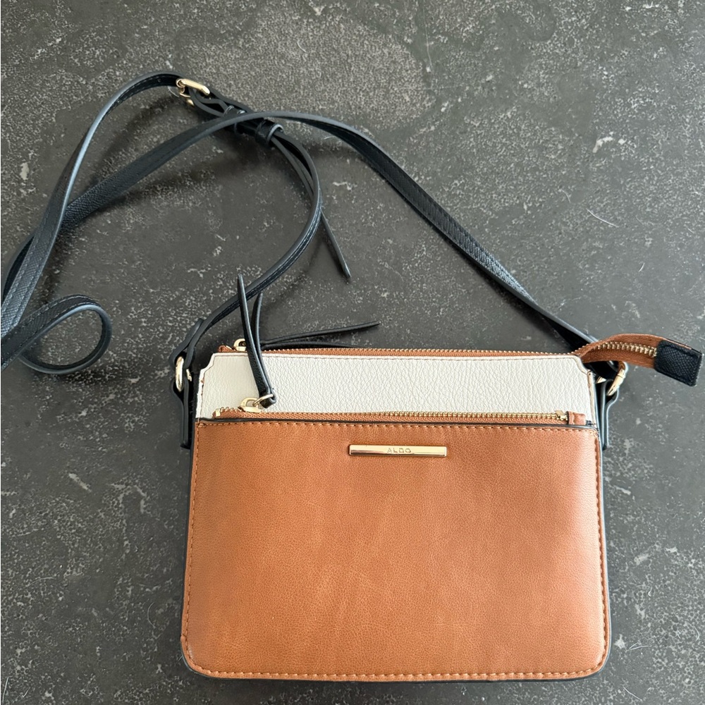 ALDO Tan, Cream & Black Colorblock Crossbody Bag